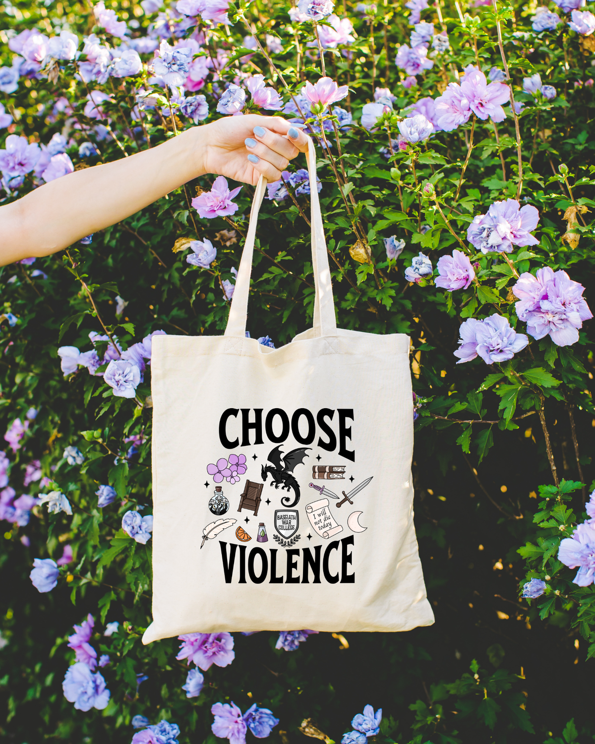 Fourth Wing Choose Violence Tote Bag