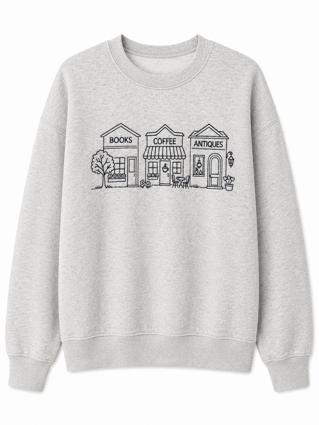 Books coffee antiques sweatshirt