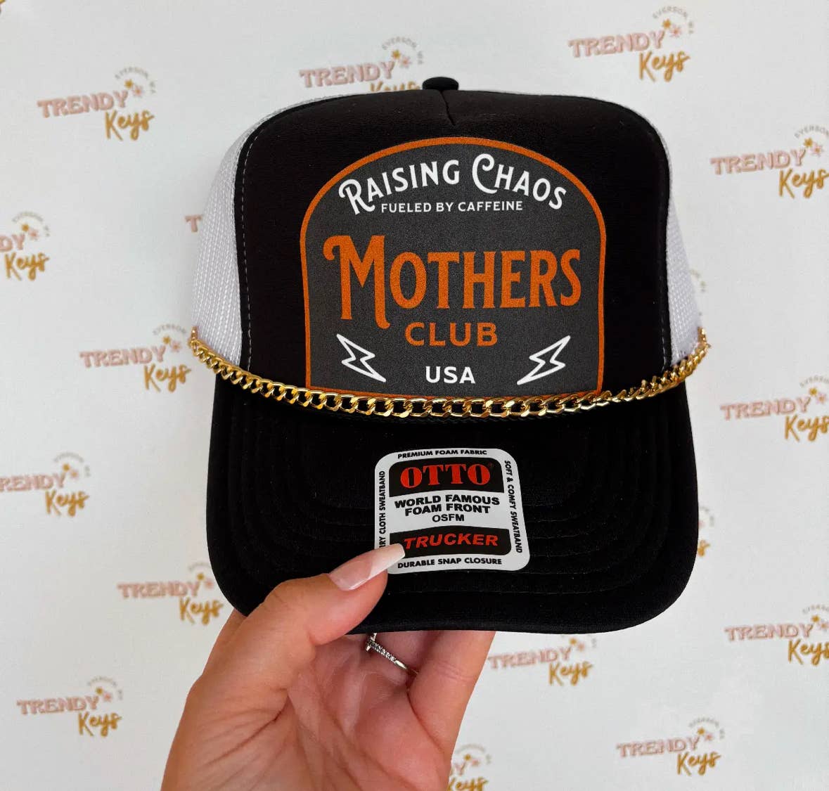 Raising Chaos Mother’s Club Print Trucker Hat