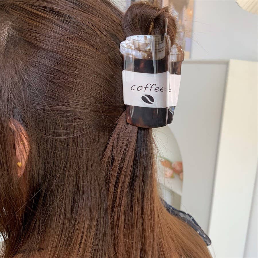 Coffee Cup Hair Claw - Novelty Iced Coffee Hair Accessories