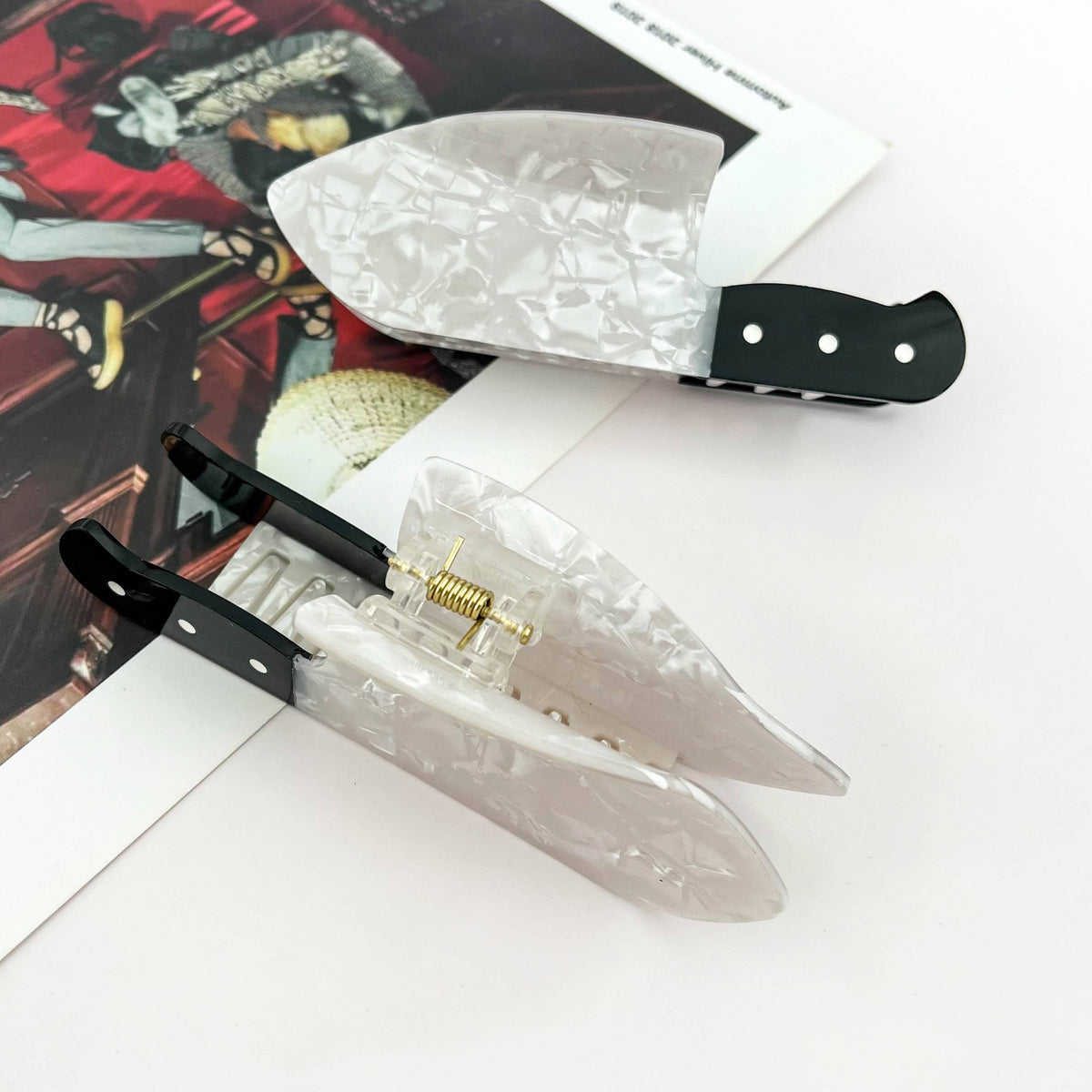 Novelty Imitation Knife Hair Claw, Halloween Party Clip