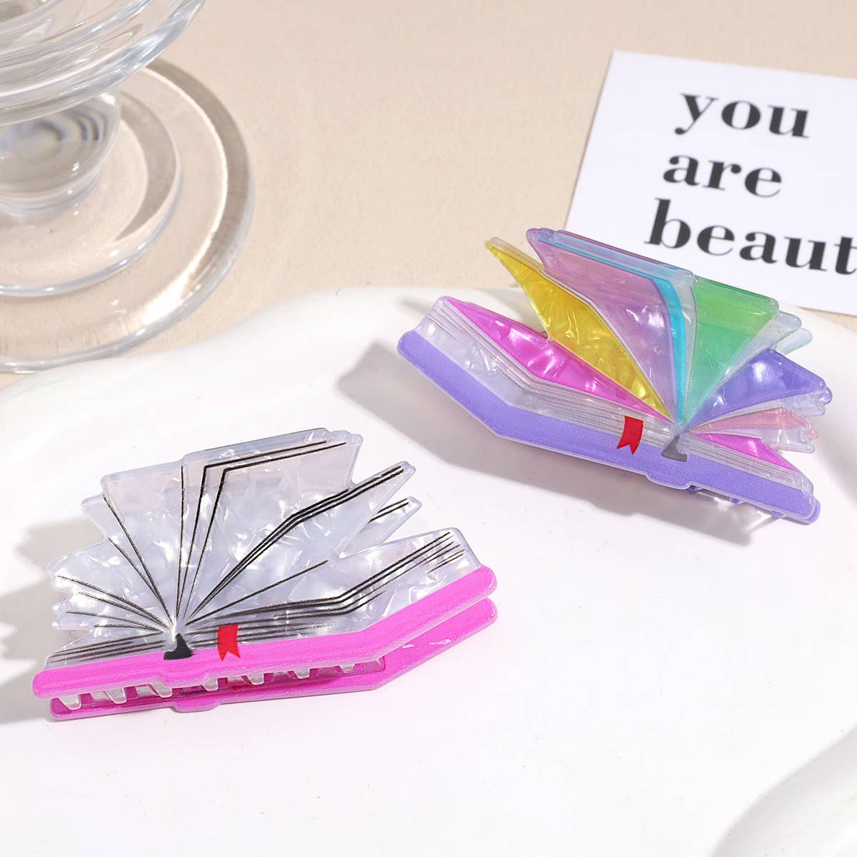 Creative Colorful 3D Book Shape Hair Claw Clip