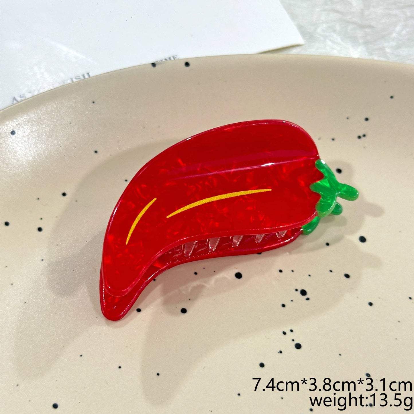 Chili Sauce Hair Claw, Realistic Food Hot Dog Hair Clip