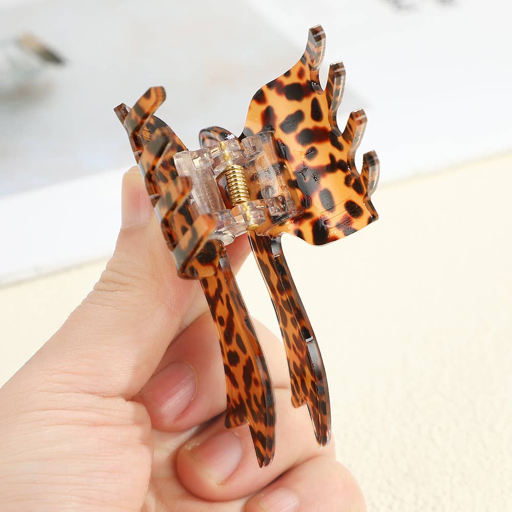 Stylish Checkered/Leopard/Glittery Bow-Shaped Hair Claw