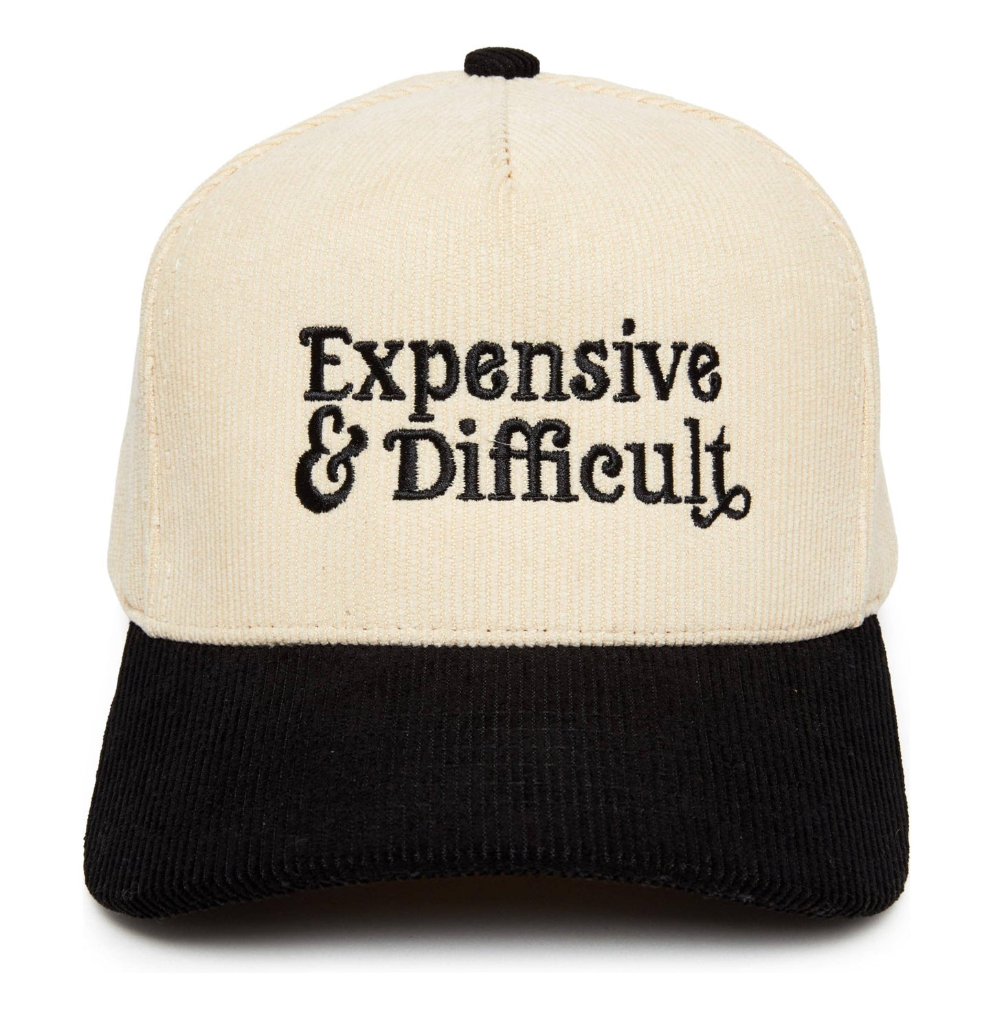 2-Tone Corduroy Hat - Expensive & Difficult - Black