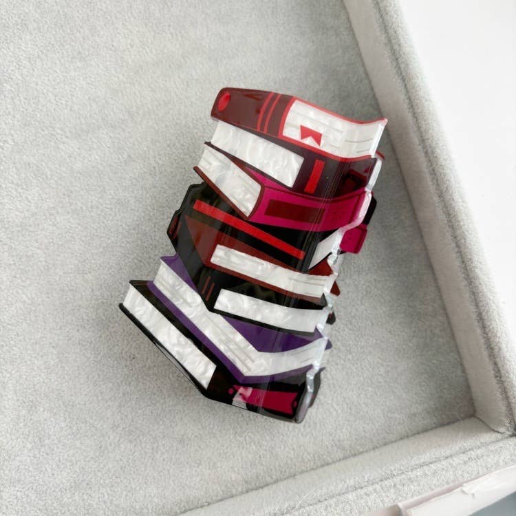 Whimsical Stacked Book Design Hair Claw Clip