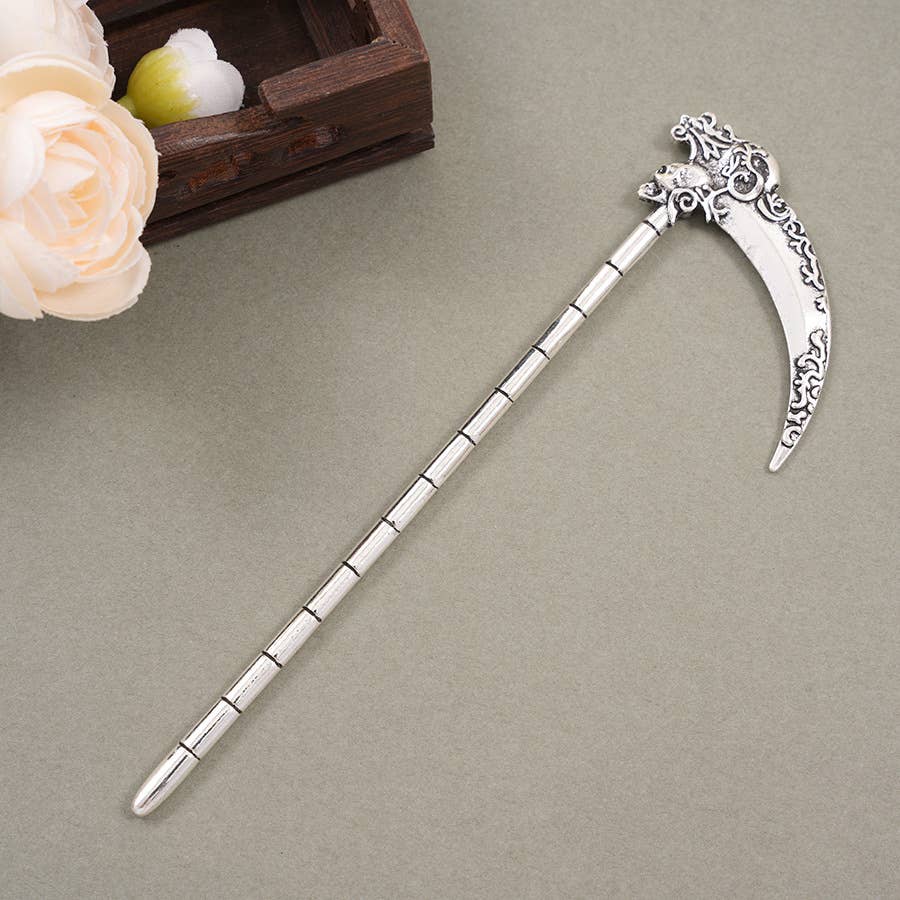 Retro Sickle Battle Axe Flying Dragon Hairpin