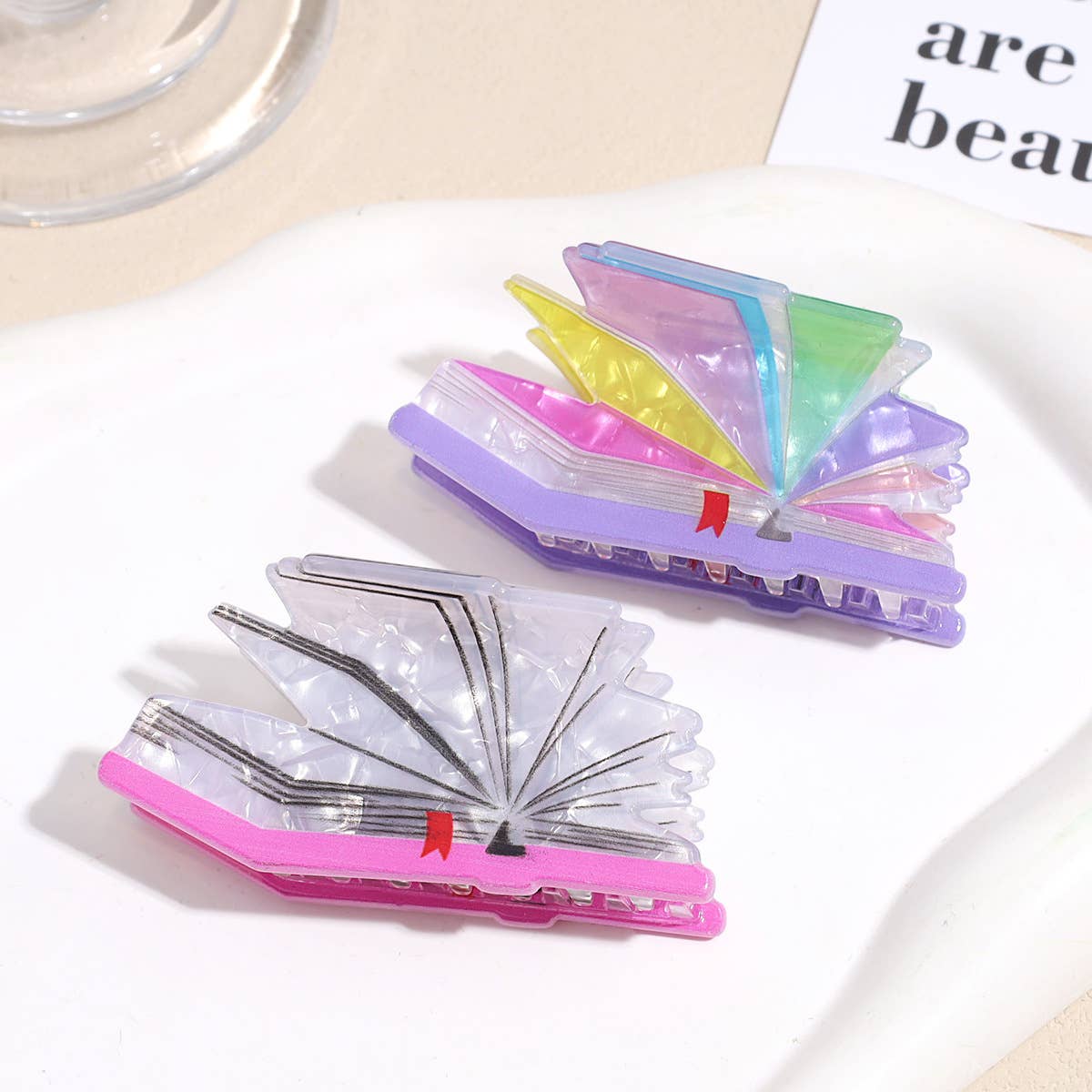 Creative Colorful 3D Book Shape Hair Claw Clip
