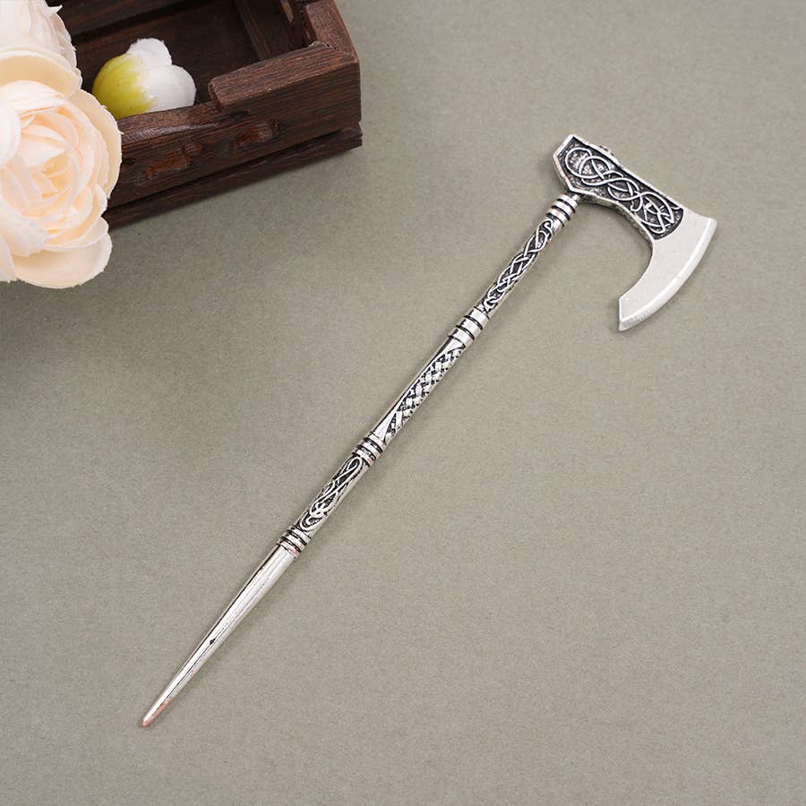 Retro Sickle Battle Axe Flying Dragon Hairpin