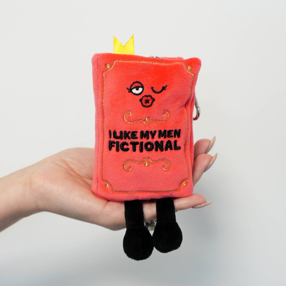 "I Like My Men Fictional" Book Plush Bag Charm