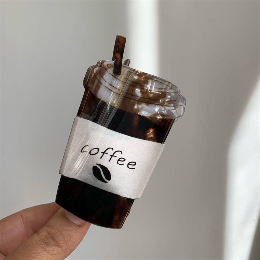 Coffee Cup Hair Claw - Novelty Iced Coffee Hair Accessories