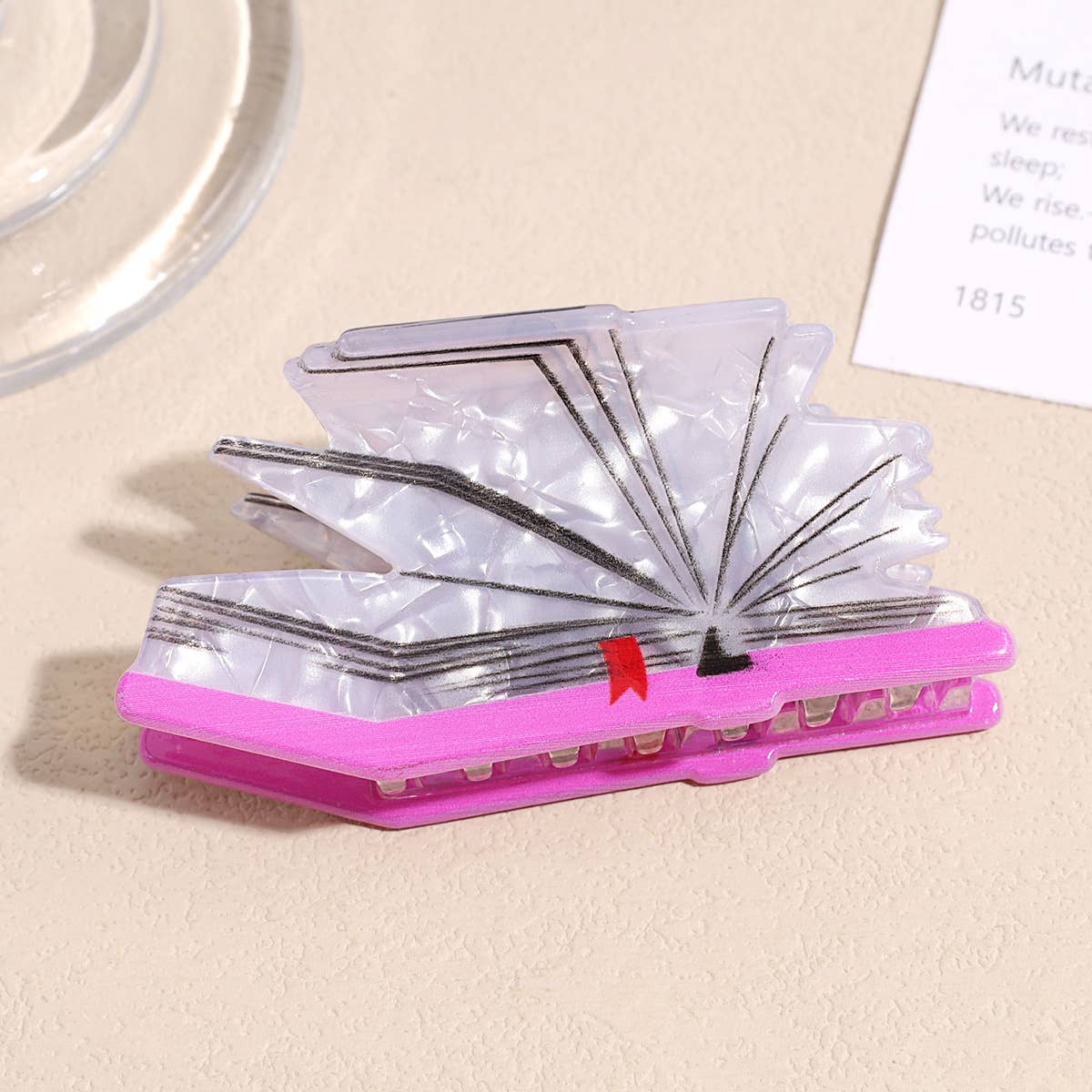Creative Colorful 3D Book Shape Hair Claw Clip