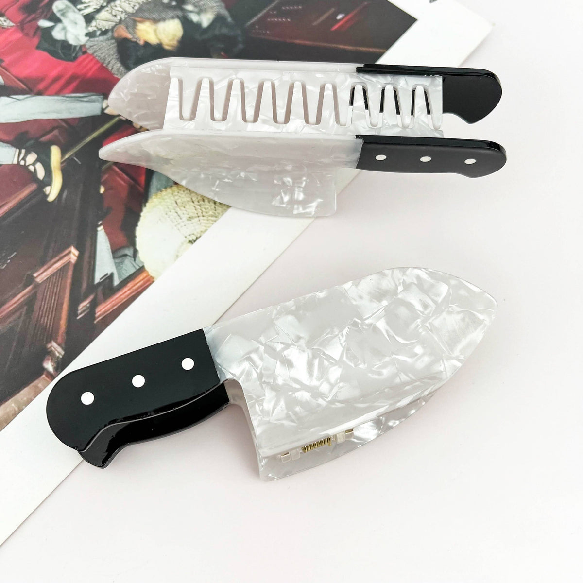 Novelty Imitation Knife Hair Claw, Halloween Party Clip