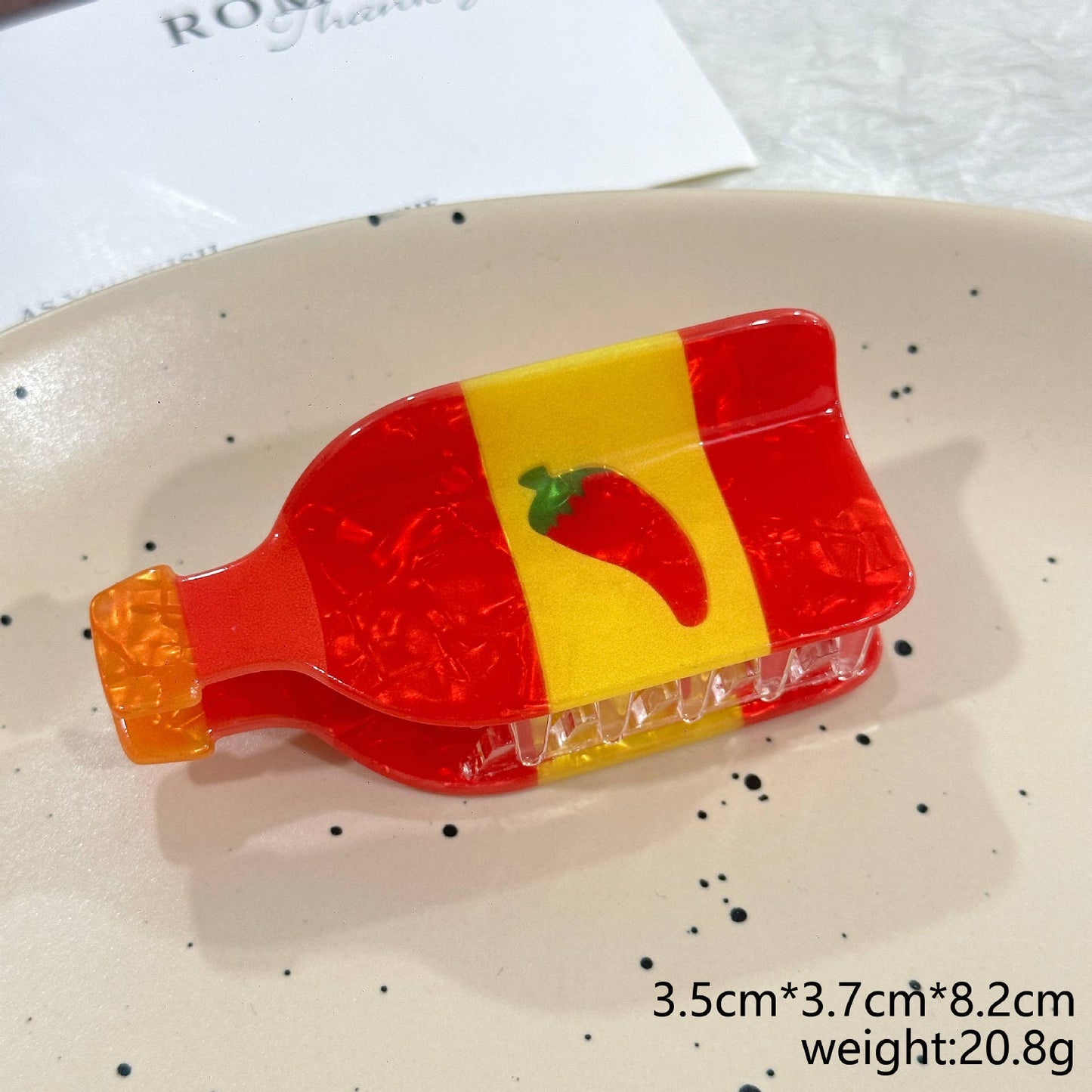 Chili Sauce Hair Claw, Realistic Food Hot Dog Hair Clip