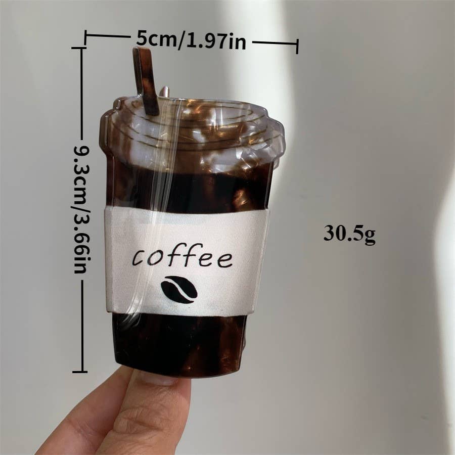 Coffee Cup Hair Claw - Novelty Iced Coffee Hair Accessories