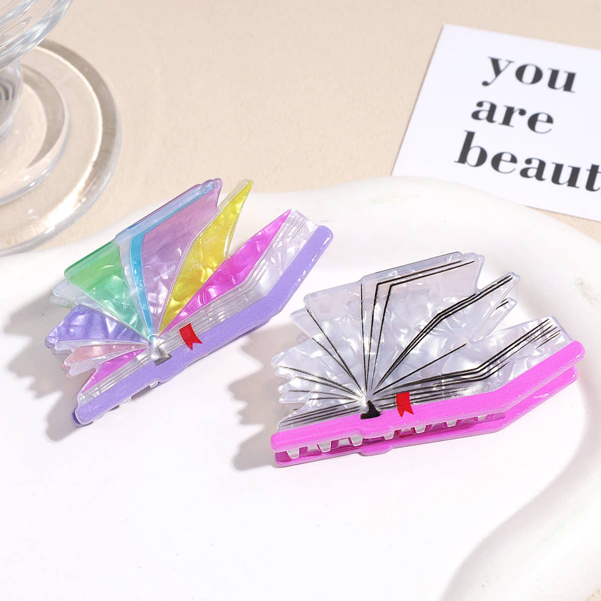 Creative Colorful 3D Book Shape Hair Claw Clip