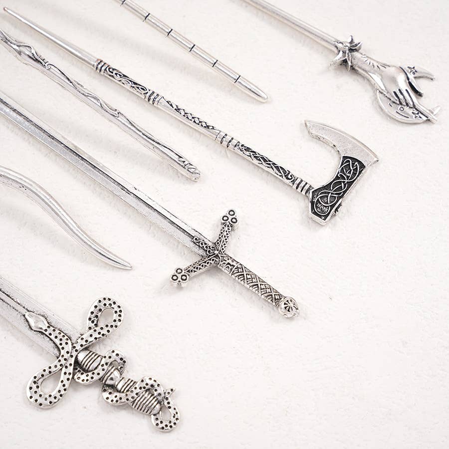 Retro Sickle Battle Axe Flying Dragon Hairpin