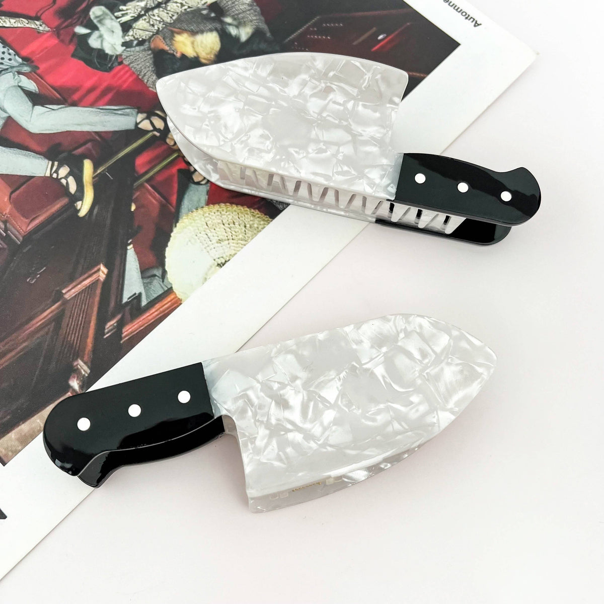 Novelty Imitation Knife Hair Claw, Halloween Party Clip
