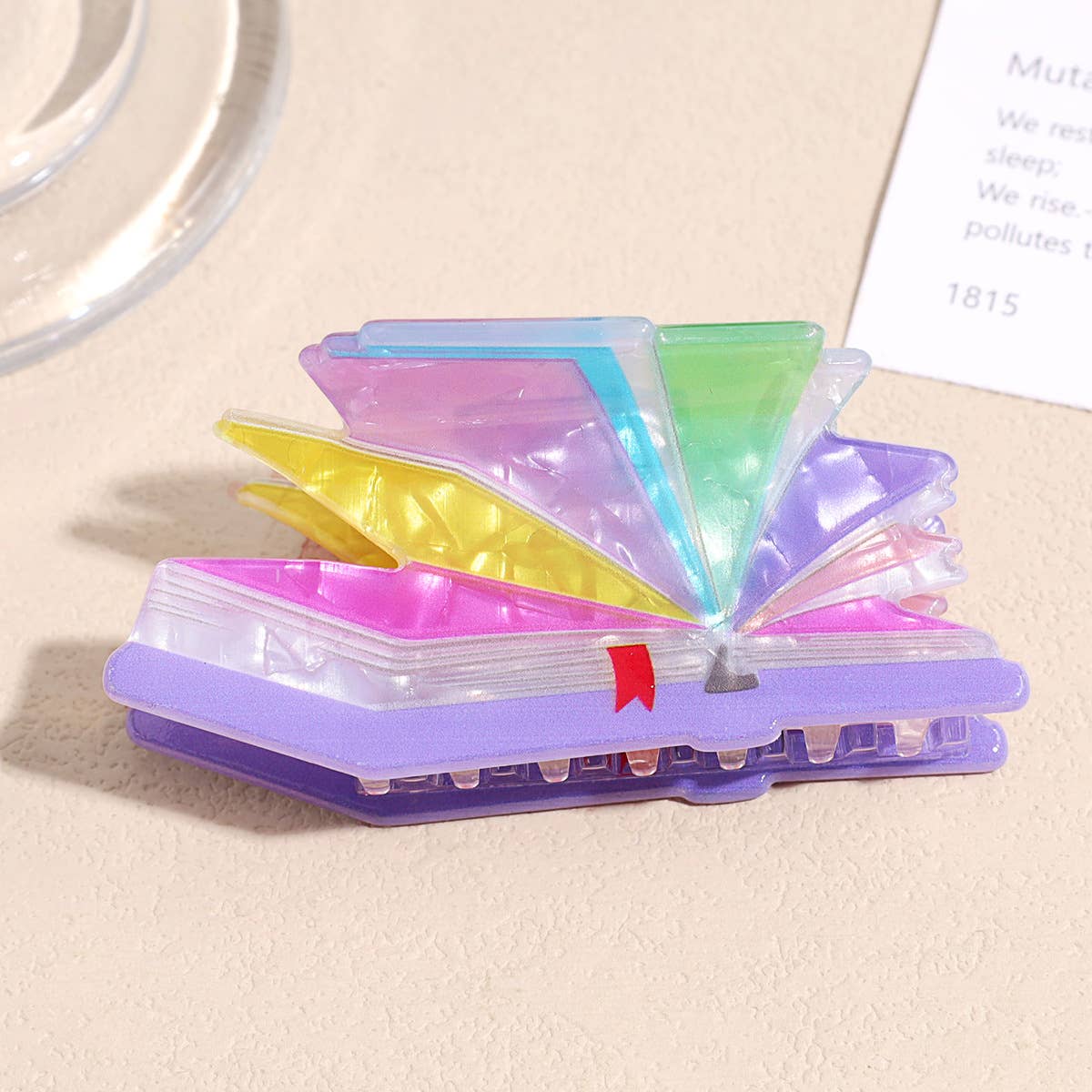 Creative Colorful 3D Book Shape Hair Claw Clip