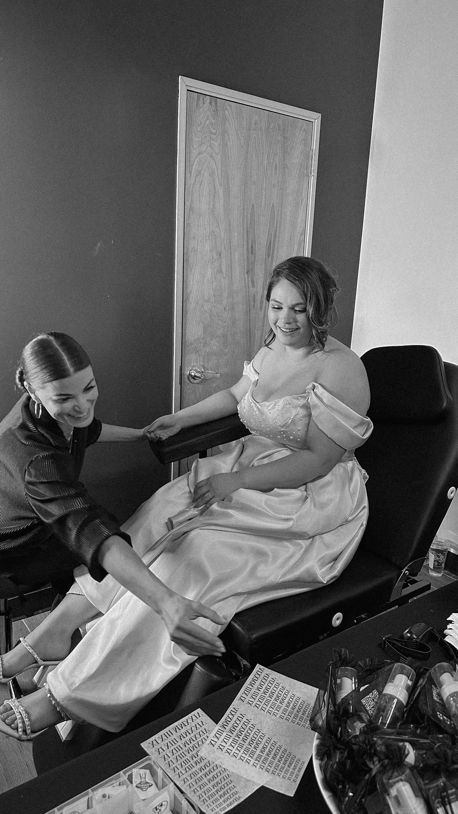 Fine line tattoo at a wedding by Inked & Bound